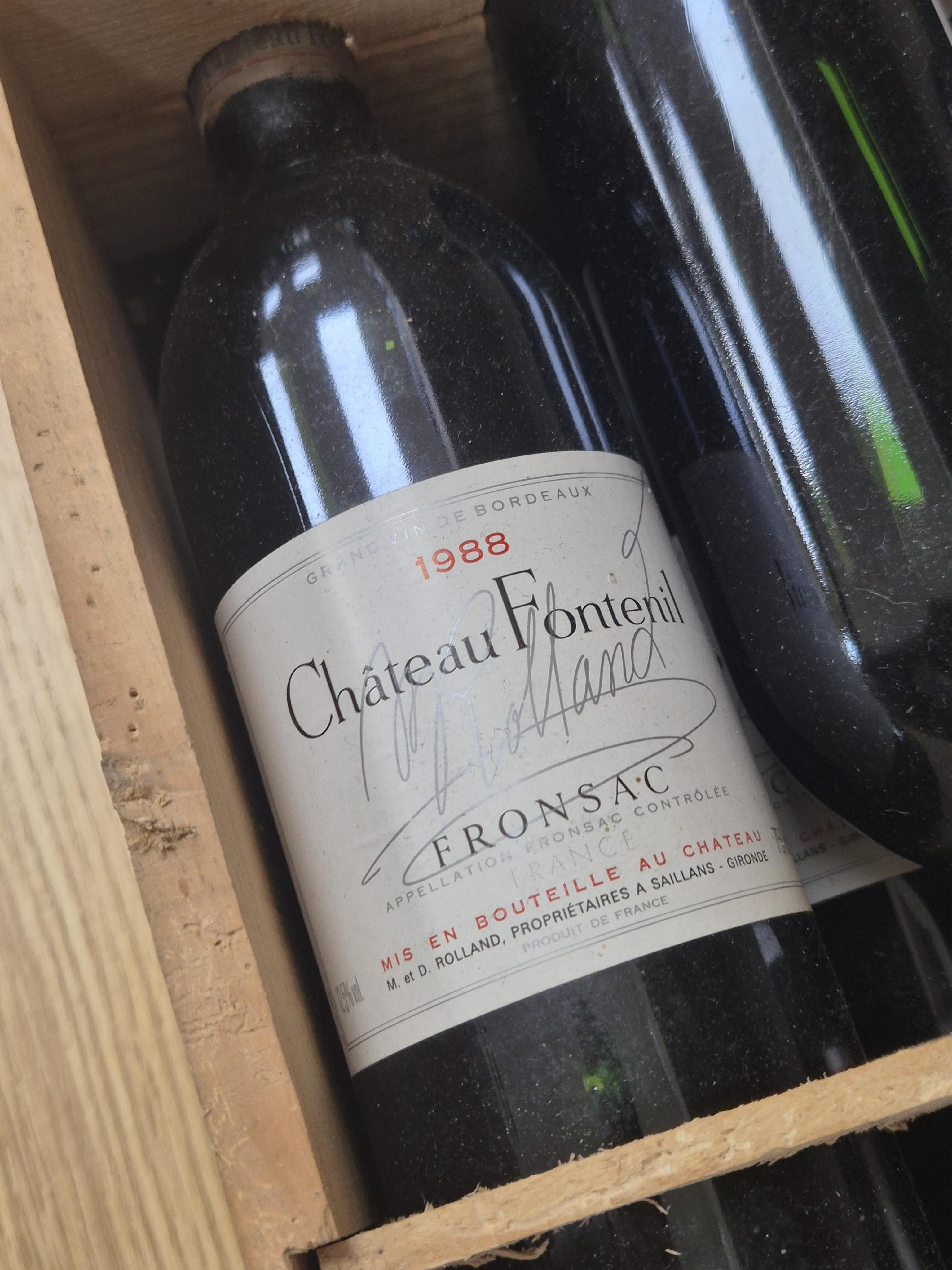 Chateau Fontenil Fronsac Grand vin de Bordeaux, 1988, a case of twelve bottles